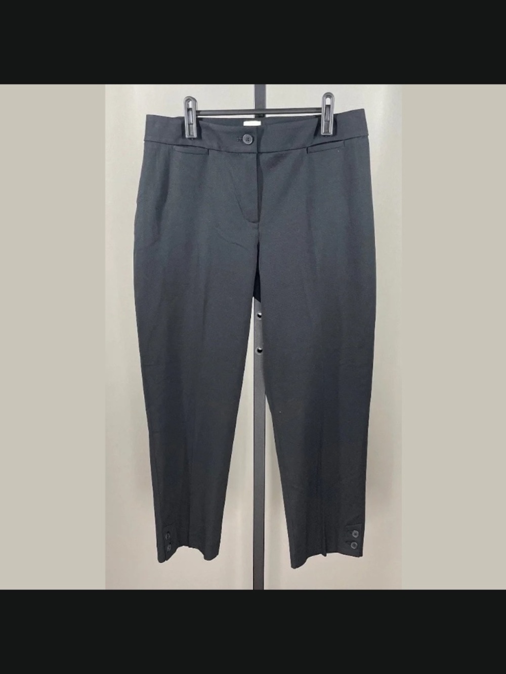 NEW Talbots Pants Womens 8 black straight leg ankle preppy classic